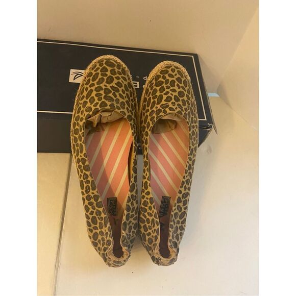 Sperry top siders Flats 8.5 animal print hemp trim #9273335 - Picture 2 of 5